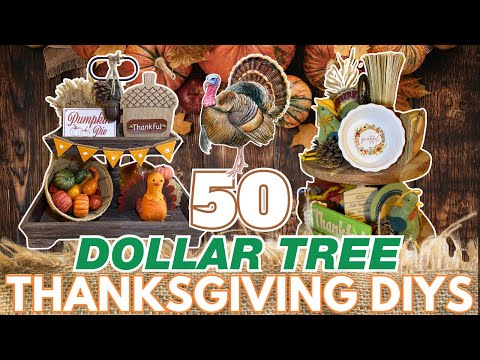 🦃 50 Thanksgiving Tiered Tray Dollar Tree DIYS for Fall