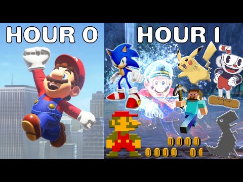 Mario Odyssey Speedrun but I ADD a Game Every 10 Minutes