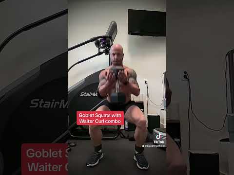 Goblet Squats with Waiter Curl Combo #gobletsquat #fitness #dumbbell #motivation