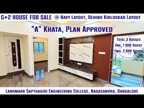 House For Sale (G+2) @ Nagasandra Metro | Bangalore | "A" Khata | Navy Layout | Call Us 63612 71761