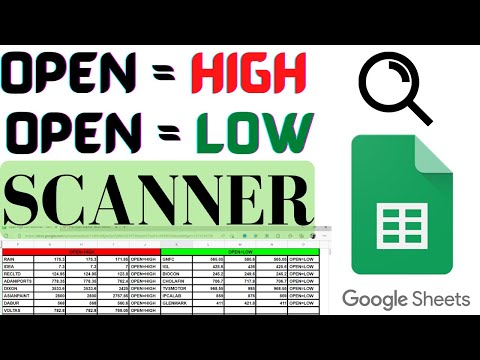 Stock Screener in Google Sheet | Open High Open Low Scanner | Best Scanner for Stock Selection