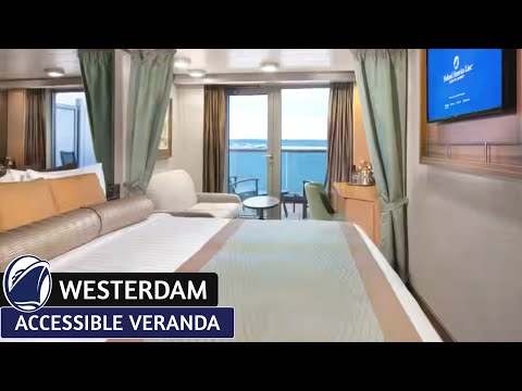 HAL Westerdam | Accessible Veranda Stateroom Walkthrough Tour & Review 4K | Holland America Line