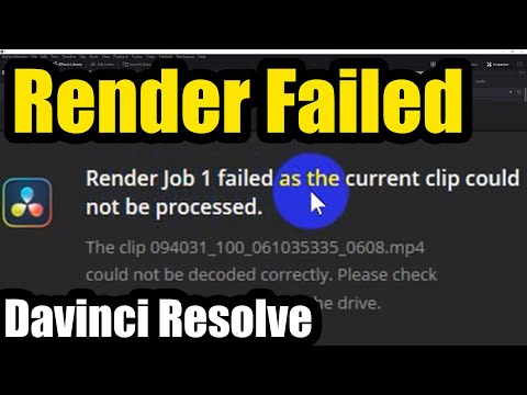 Render job failed, Clip could not be processed (Davinci, Stop renders when...)