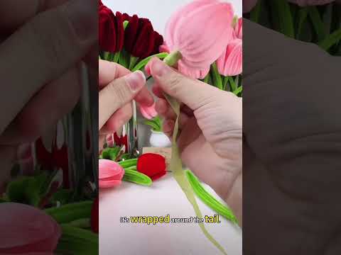 DIY pipe cleaner tulip flower gift#diy #flowers #gift #craft #handmadegifts #diyfashion #hancraft