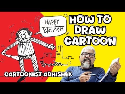 Happy diwali / How to draw cartoon / Diwali cartoon drawing /