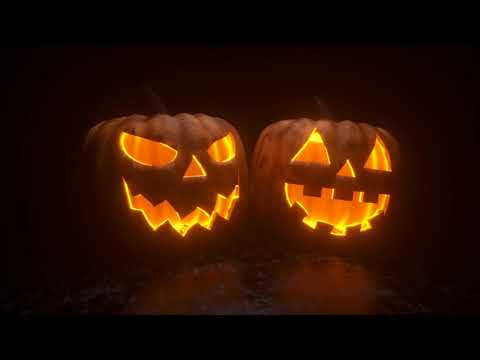 Halloween Music From Another Room on a Rainy Day with Thunders! Playlist with Jack O'Lanterns