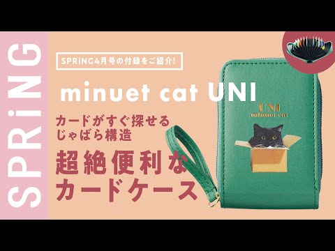 【雑誌付録】SPRiNG４月号の付録は、「SNS総フォロワー数30万人以上！ 人気ネコ〈うにくん〉と初コラボ♡ カードがすぐ探せるじゃばら構造　超絶便利なカードケース」！