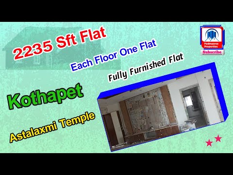 2235 Sft Flat For Sale in Kothapet || Hyderabad || Each Floor One Flat || Padmasree Properties