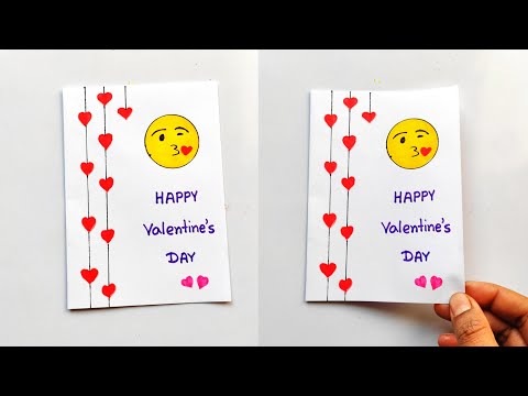 White paper Valentines Day card easy | Handmade valentine day card idea | Greeting card making easy