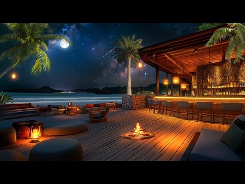 Coastal Bliss 🌙 Stargazing in Calm Serenity with Soothing Beach Night Sounds