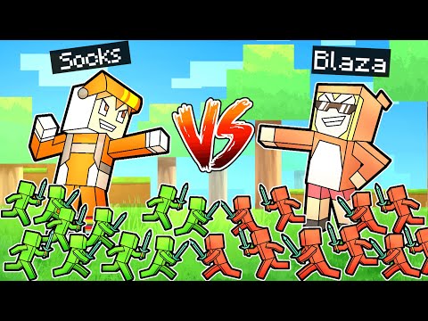 minecraft 10,000 CLAY SOLIDER BATTLES VS BLAZA