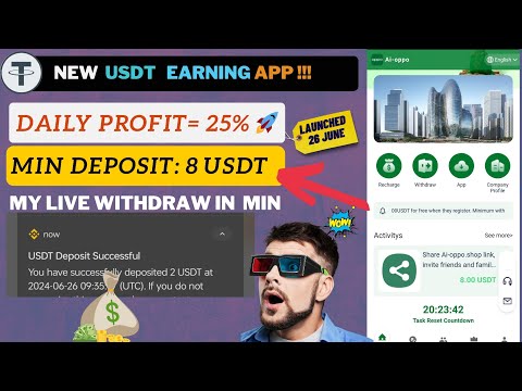 AI-oppo New Usdt Earning Platform| Shopping mall | live instant withdraw proof | Crypto  Earning App