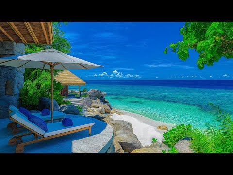 Tropical Beach Morning Space With Bossa Nova Jazz - Happy Bossa Nova Jazz & Ocean Waves Lift Spirits