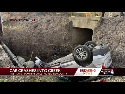 Two taken to hospital after vehicle overturns into creek in Westmoreland County