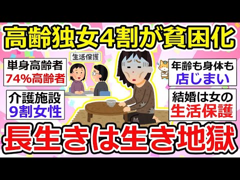 【有益】高齢独身女性が悲惨な現実に直面、減る年金、上がる物価… 長生きしても生き地獄、いつまで働けばいいのだろう？【ガルちゃん】