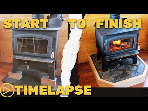 Building A Stone Fireplace Hearth | Timelapse | Start to Finish