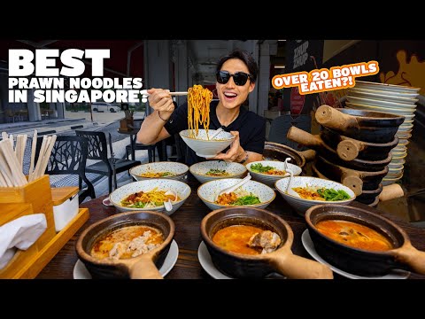 20+ BOWLS Prawn Noodle Challenge at Michelin Food Spot Zhup Zhup! | Best Prawn Mee in Singapore?!