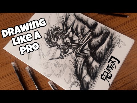 Drawing Tanjiro Kamado|| How to draw like a pro🔥