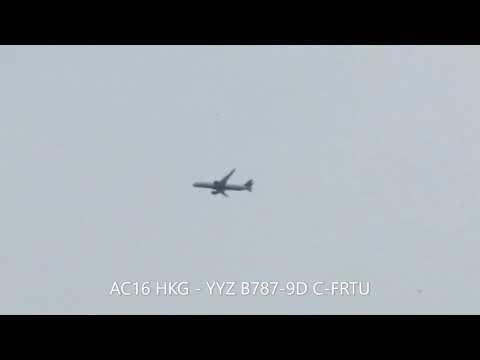 Air Canada flight AC16 [C-FRTU] to Toronto Pearson fly past King George V School - June 22nd 2021