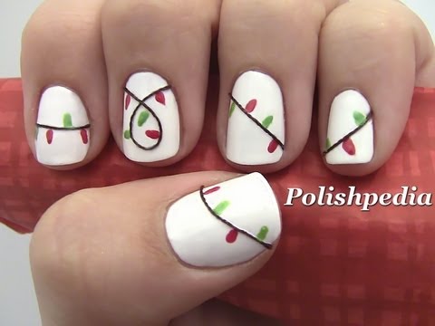 Christmas Lights Nail Art