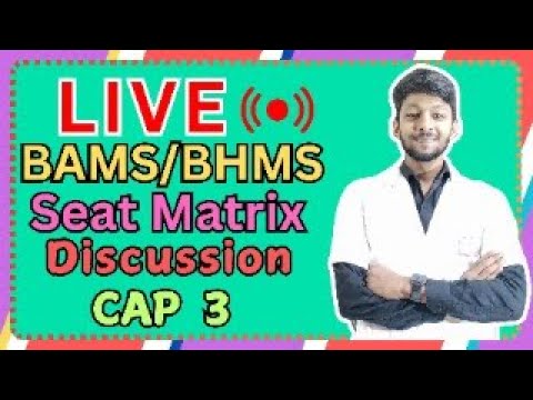 BAMS Category wise Cap 3 Seat Matrix Detailed  live discussion