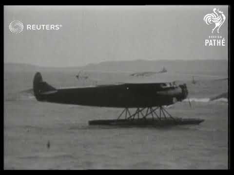 Amelia Earhart's plane 'Friendship' arrives in Bury Point, Wales, after cross-Atlantic flight (1928)