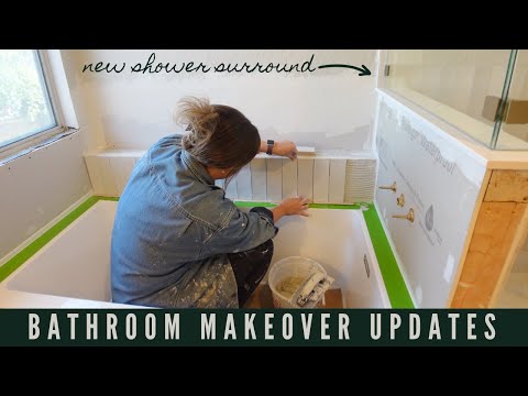 BATHROOM MAKEOVER UPDATES | BATHTUB SURROUND + SHOWER ENCLOSURE