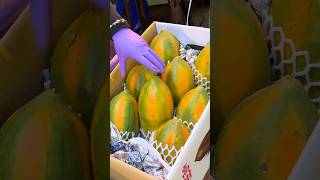 Must Try! Taiwanese Fresh Papaya Fruit Juice - Fruit Cutting Skills