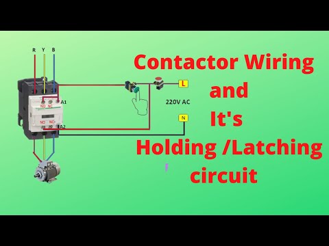 Contactor wiring With  Holding circuit | Holding Circuit | Latching Circuit