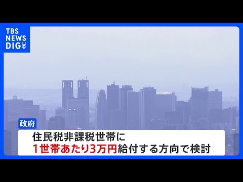 政府の物価高対策　住民税非課税世帯に3万円　電気・ガス補助は来年1月から3月で検討｜TBS NEWS DIG