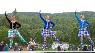 Highland Fling Scottish Highland Dance competition during 2022 Kenmore Highland Games in Scotland