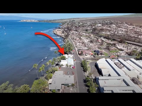 Lahaina's FRONT Street - The First RESTAURANT is Open after the FIRE !!! - Walking Tour