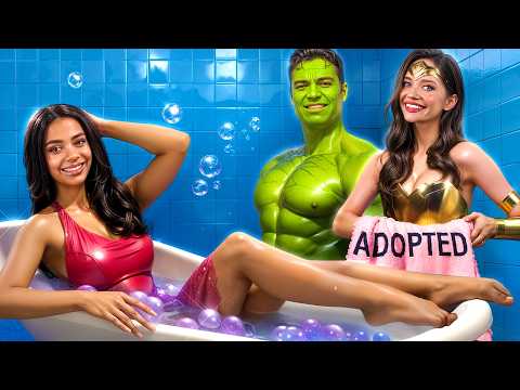 Broke Doll Adopted by Superheroes Family! Life in Family with Superpowers