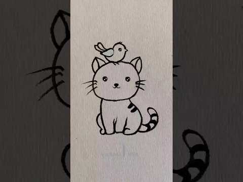 How to draw a cute cat easy || cat drawing step by step