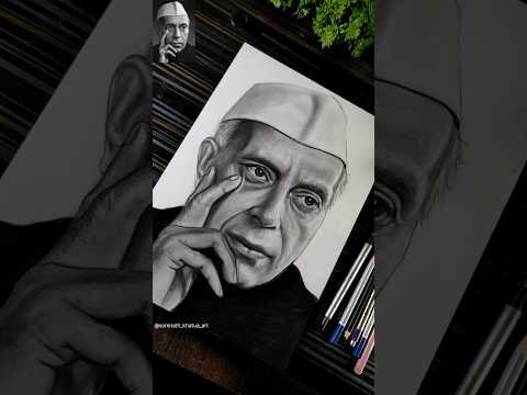 Jawaharlal Nehru Drawing Sketch ✍️❤️‍🩹🇮🇳 Children's Day #shorts #jawaharlalnehru #childrensday #art