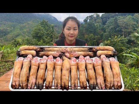 Cook Delicious Dishes from Pork Leg - Traditional Cooking - Dinner for the Children in the Village