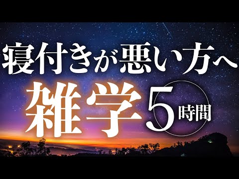 【睡眠導入】寝つきが悪い方へ雑学5時間【合成音声】