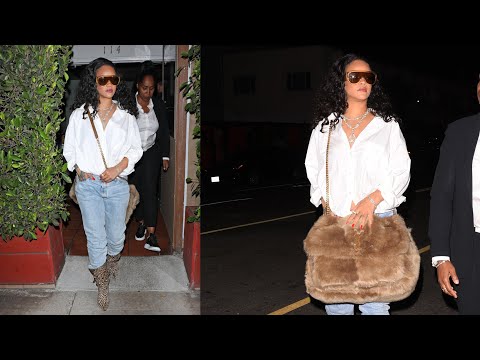 Singer Rihanna Keeps it Casual But Stylish As She Steps Out For Dinner in Santa Monica!