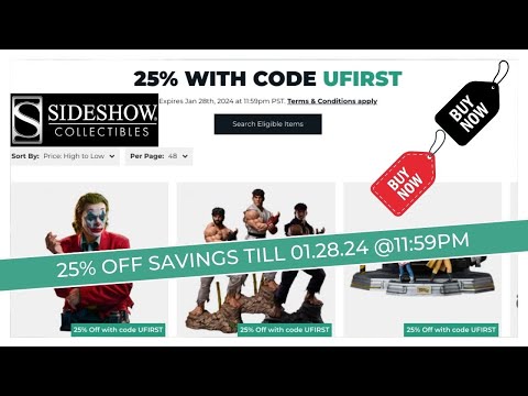 Sideshow Collectibles “UFIRST” 25% OFF SALE