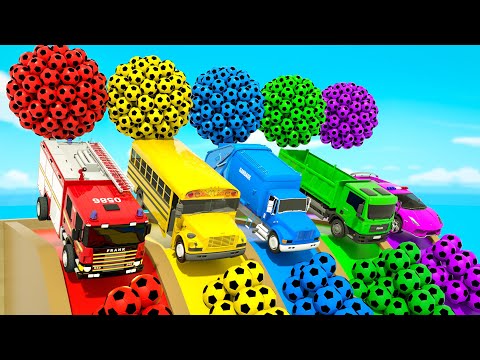 Wheels on the Bus - Baby songs - Jumping with a big soccer ball  - Baby Nursery Rhymes & Kids Songs