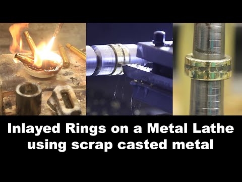 BRASS BULLET CASINGS turned into INLAYED RING on a Lathe