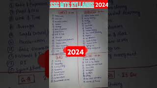 SSC MTS 2024 Syllabus #SSCMTS #ssc