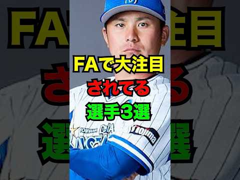 FAで大注目されているプロ野球選手3選