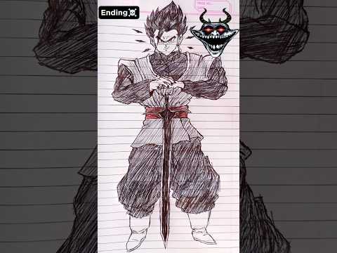 Gohan Black💀 Speed Drawing StickMan 😳#shorts #anime #drawing #gohan #dragonball