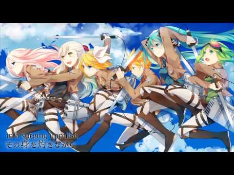 Hatsune Miku, Kagamine Rin and Len, Gumi, IA, Mayu - Crimson Bow and Arrow (紅蓮の弓矢)