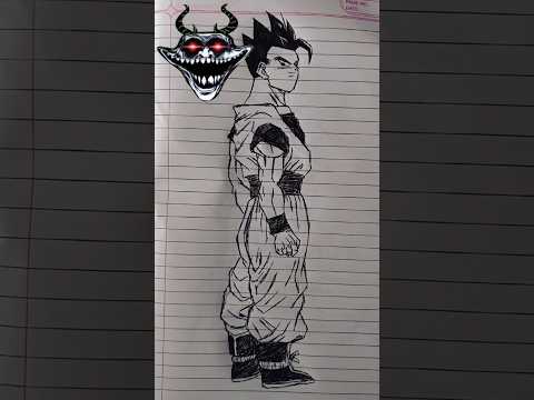 Gohan 💀 Speed Drawing StickMan 😳#shorts #anime #drawing #gohan #dragonball