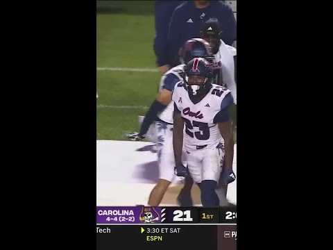 Gemari Sands with a spectacular catch for a 34-yard Gain vs. East Carolina