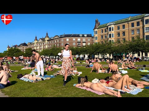 Islands🇩🇰Brygge Harbor Beach, Bikini Beach Walk, 4K HRD | 30FPS, May 2024, Copenhagen Denmark