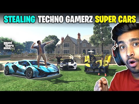 Stealing Techno Gamerz Super Cars In GTA V | We Stole Techno Gamerz Super Cars | GTA V GAMEPLAY