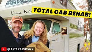 RV Renovation Progress: Reviving the Vintage Cab - New Gauges, Flooring, and Comfort!